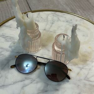 KREWE Black and Gold Aviator Sunglasses